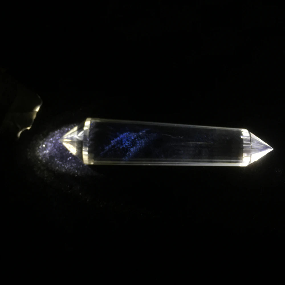 Top Quality 24 Sided Clear Quartz Vogel Style Wand Double Point Blue Angel Feather Wand Inspired Spiritual Reiki Healing Crystal