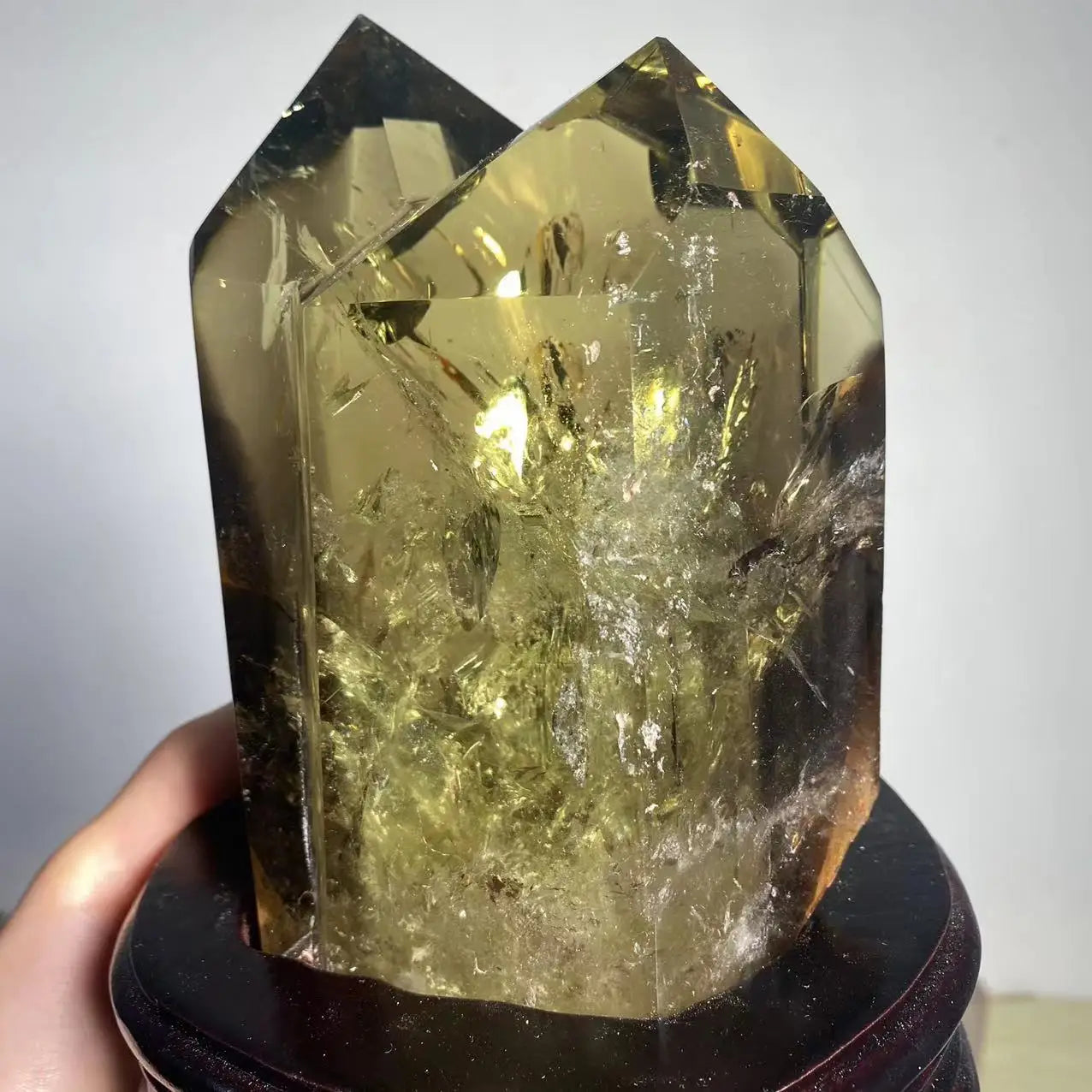 Natural Brazilian Topaz Twin Obelisk Ornaments, Reiki Healing Room, Office Decor, Gift Collection
