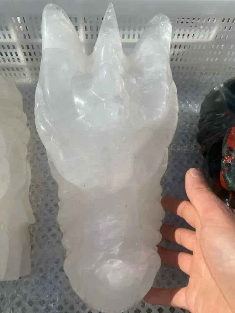Rare large natural white crystal hand carved faucet natural crystal Reiki healing