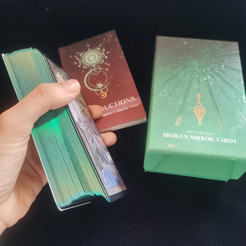 Original Box Broken Mirror Tarot Waite System Tarot Cards Game Collection UV Bronzing Flash Gold Card Toys English Version