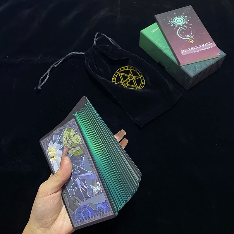 Original Box Broken Mirror Tarot Waite System Tarot Cards Game Collection UV Bronzing Flash Gold Card Toys English Version